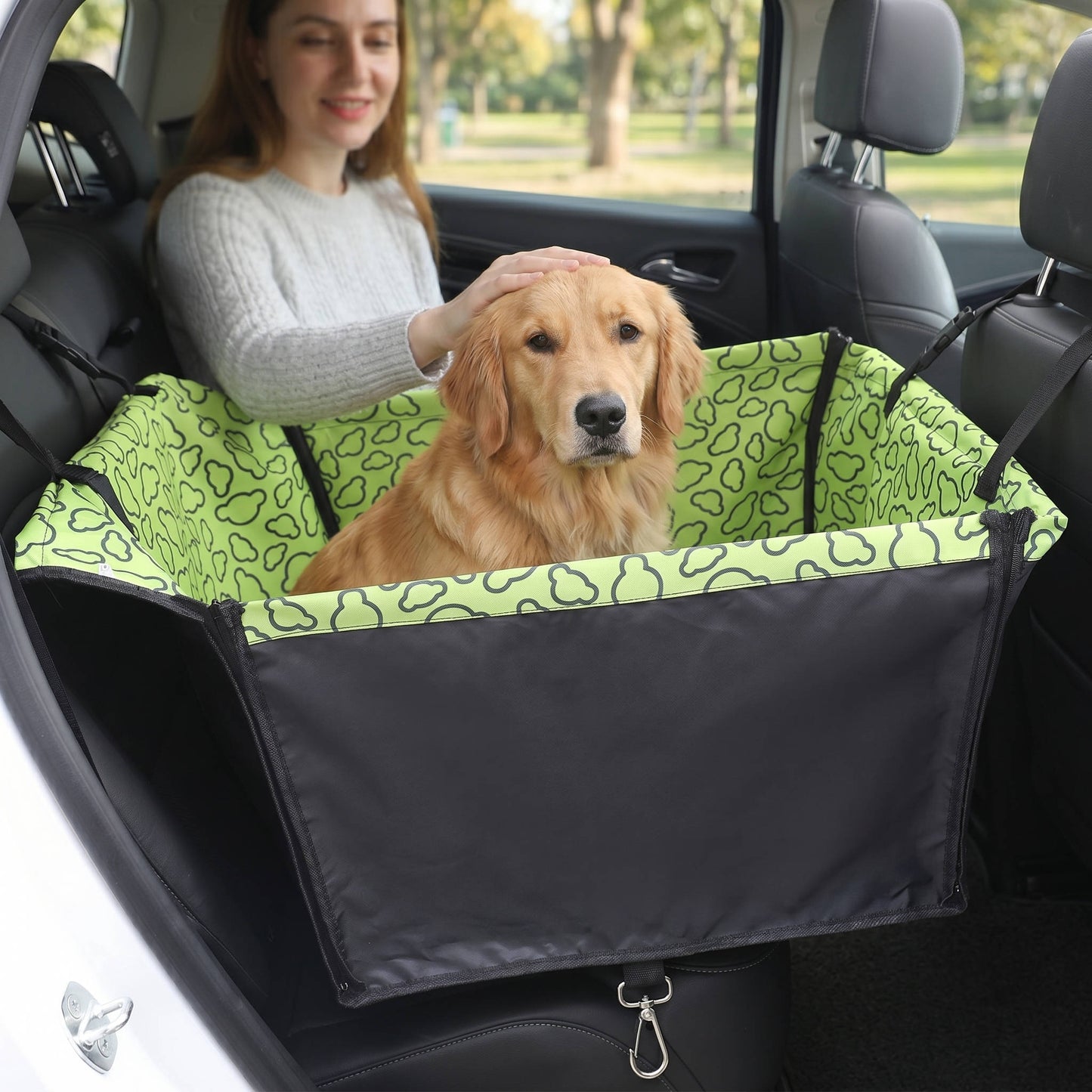Waterproof Dog Car Seat Hammock Cover with Adjustable Straps