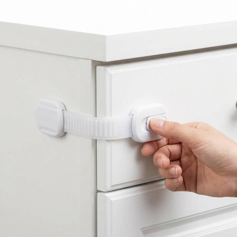 Baby Proof Cabinet Locks with Adjustable Straps, 10 Pack Child Safety Latches