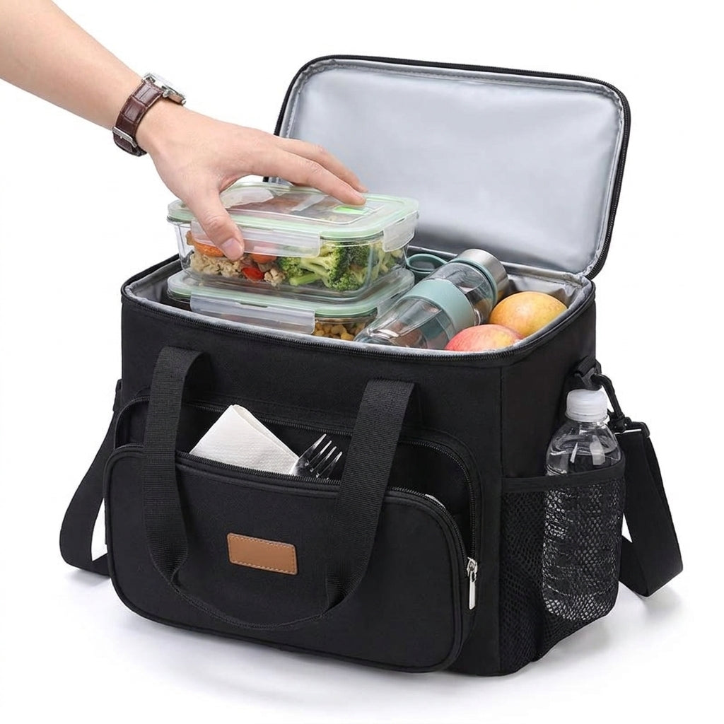 Large Insulated Leakproof Lunch Bag Soft Cooler with Padded Handles and Extra Storage Pockets