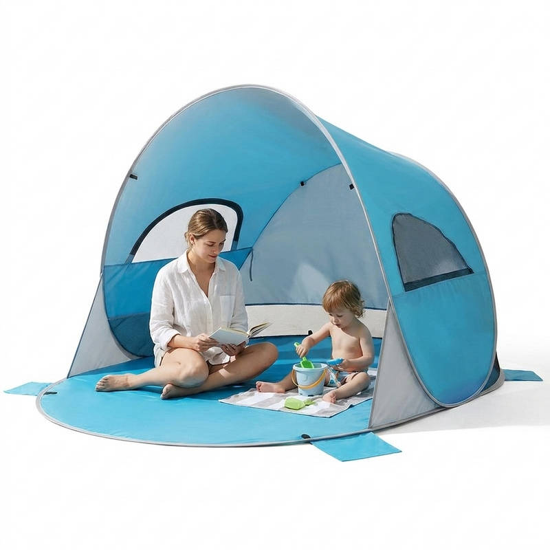 UPF 50 Plus Portable Beach Tent Sun Shelter with Instant Pop-Up and 360-Degree Ventilation