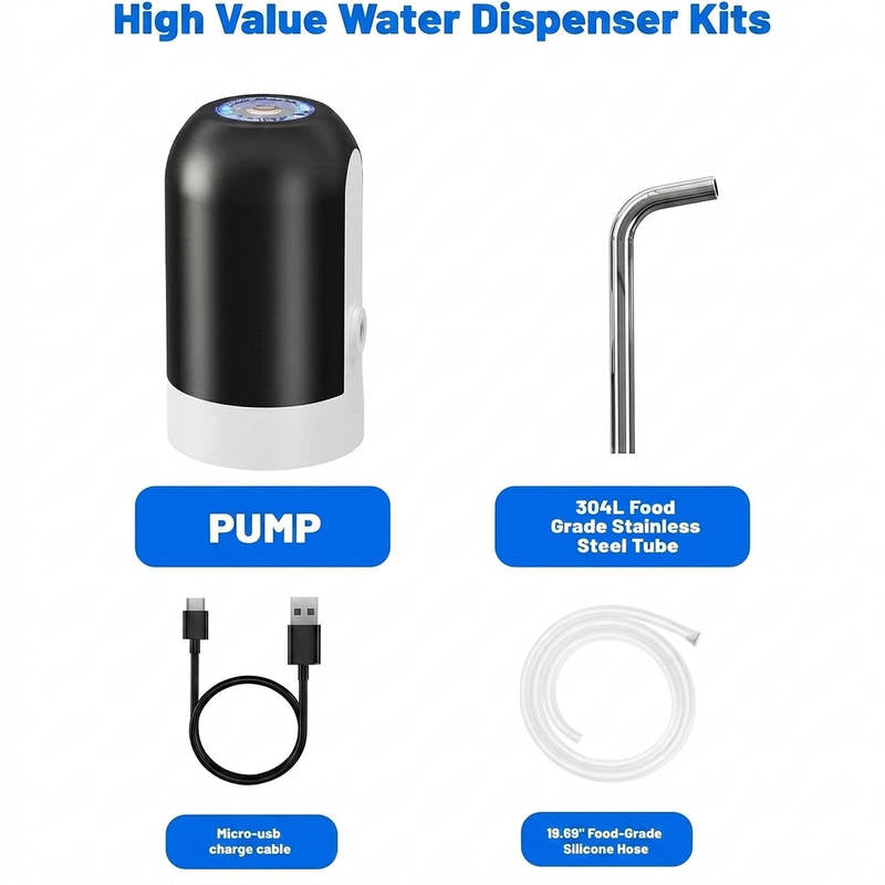 USB Rechargeable Electric Water Dispenser for 3 to 5 Gallon Bottles