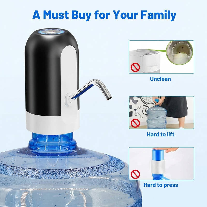 USB Rechargeable Electric Water Dispenser for 3 to 5 Gallon Bottles