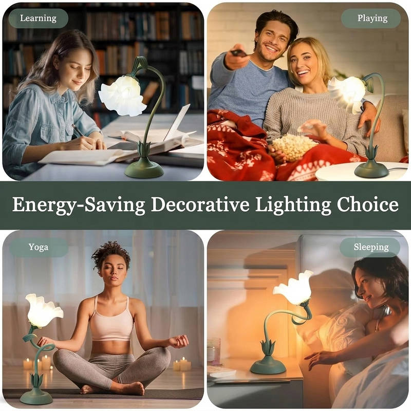 Flower LED Table Lamp with 3 Color Modes and Flexible Gooseneck