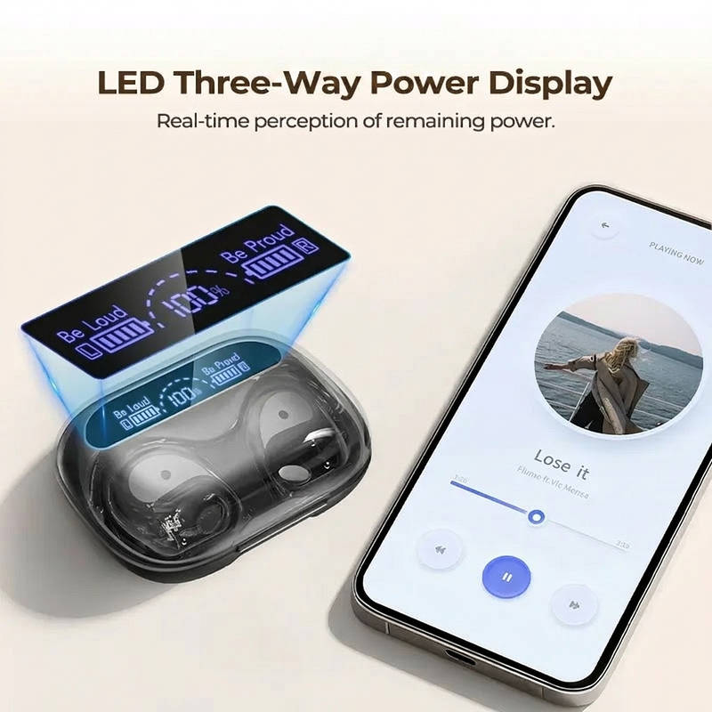 Wireless Earbuds with Power Bank Charging Case, IPX5 Waterproof Bluetooth 6.0 Sports Headphones