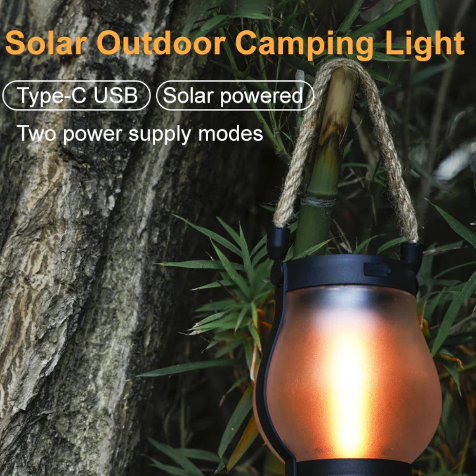 Solar Lantern with Realistic Flickering Flame Effect for Outdoor Use