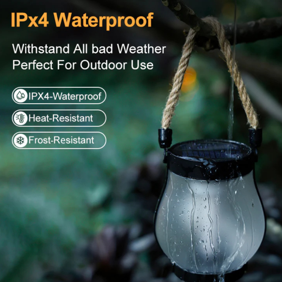 Solar Lantern with Realistic Flickering Flame Effect for Outdoor Use