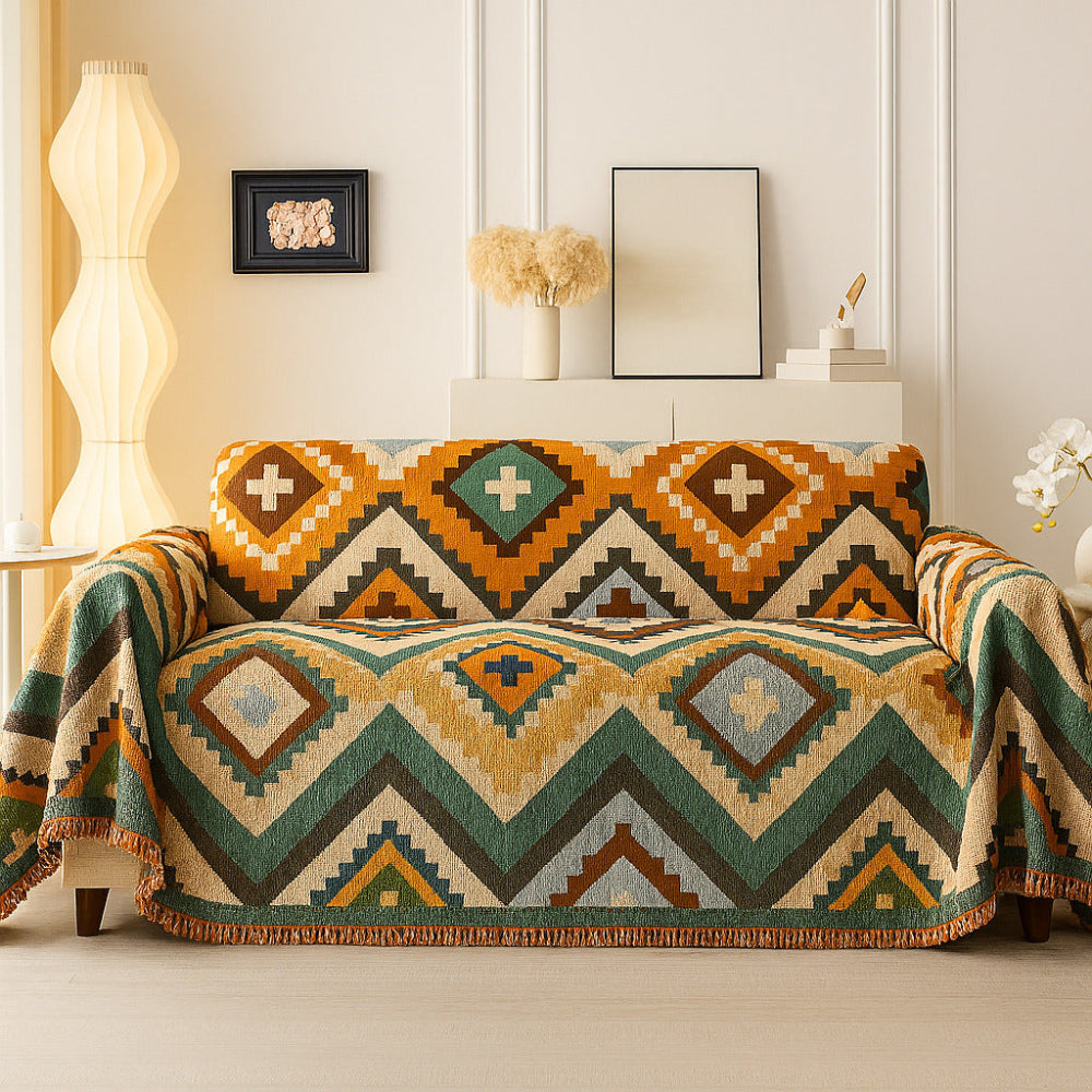 Chenille Aztec Horizon Sofa Cover