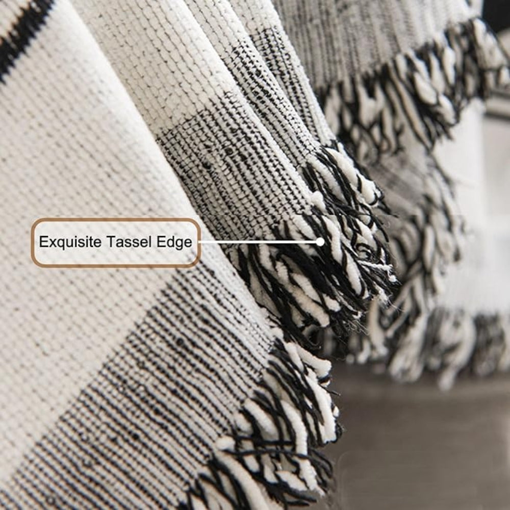 Boho Geometric Sofa Cover Throw in Cotton-Polyester Blend