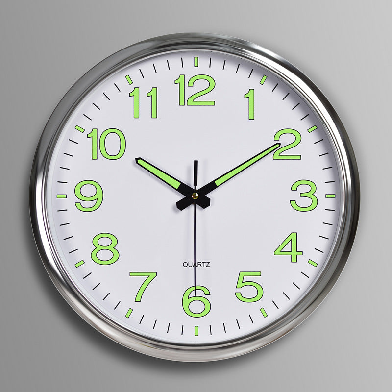 Silent Glow-in-the-Dark Wall Clock for Classrooms and Offices