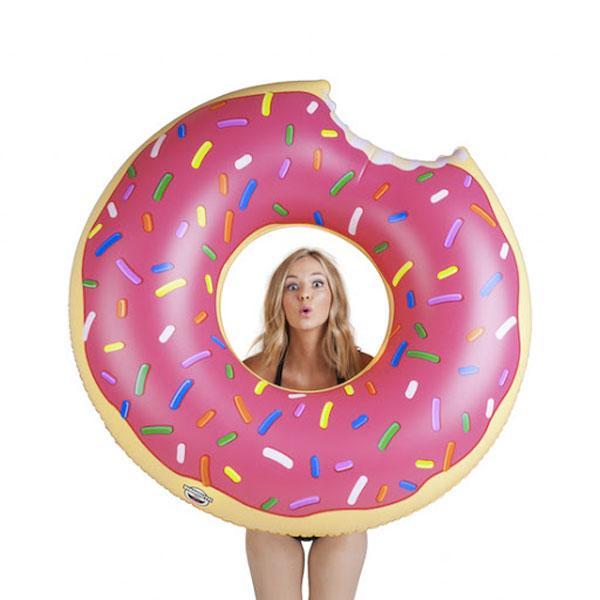 Giant Strawberry Chocolate Donut Pool Float