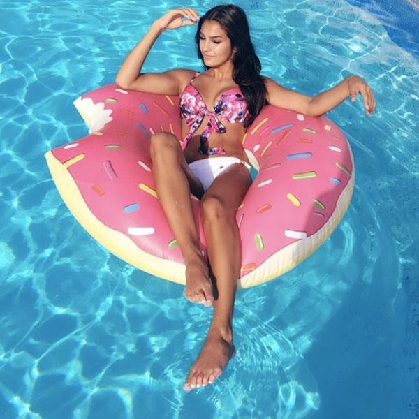 Giant Strawberry Chocolate Donut Pool Float