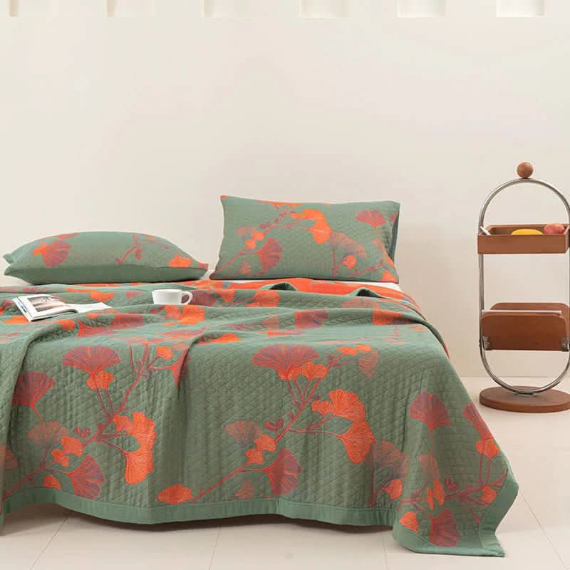 Reversible Botanical Cotton Bedding Set