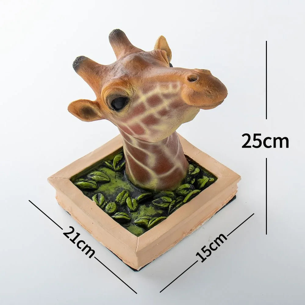 Lifelike 3D Giraffe Head Wall Art Sculpture