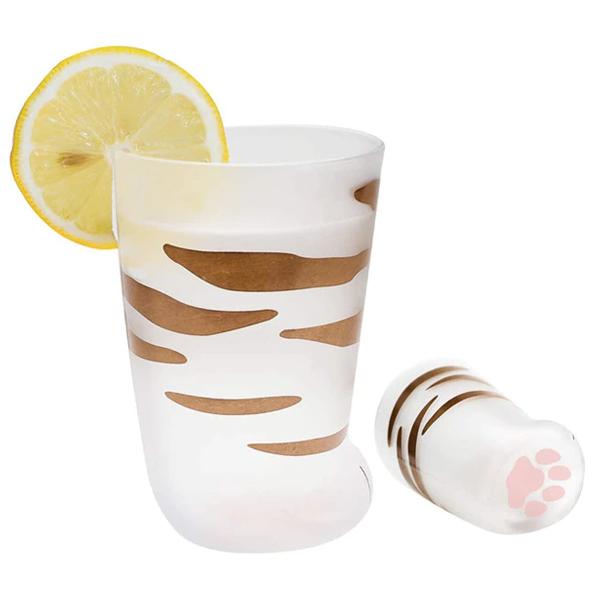 Cat Paw Glass Mug with Pink Toe Pads - 10oz