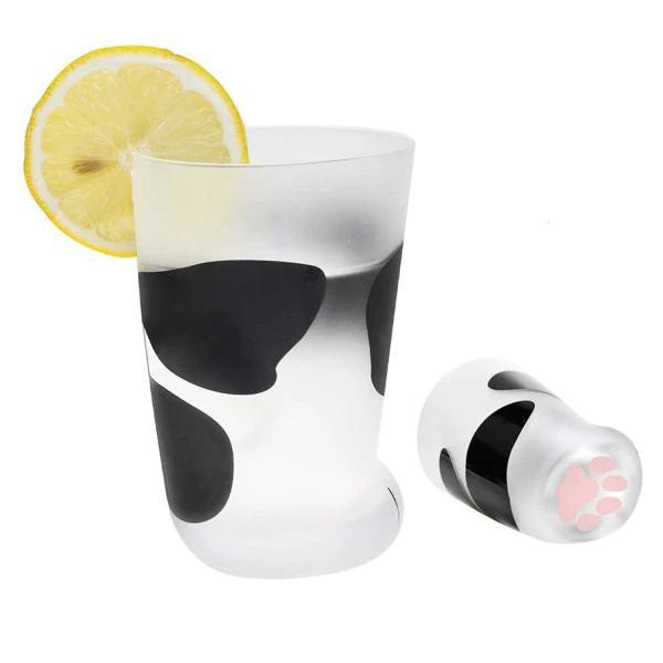 Cat Paw Glass Mug with Pink Toe Pads - 10oz