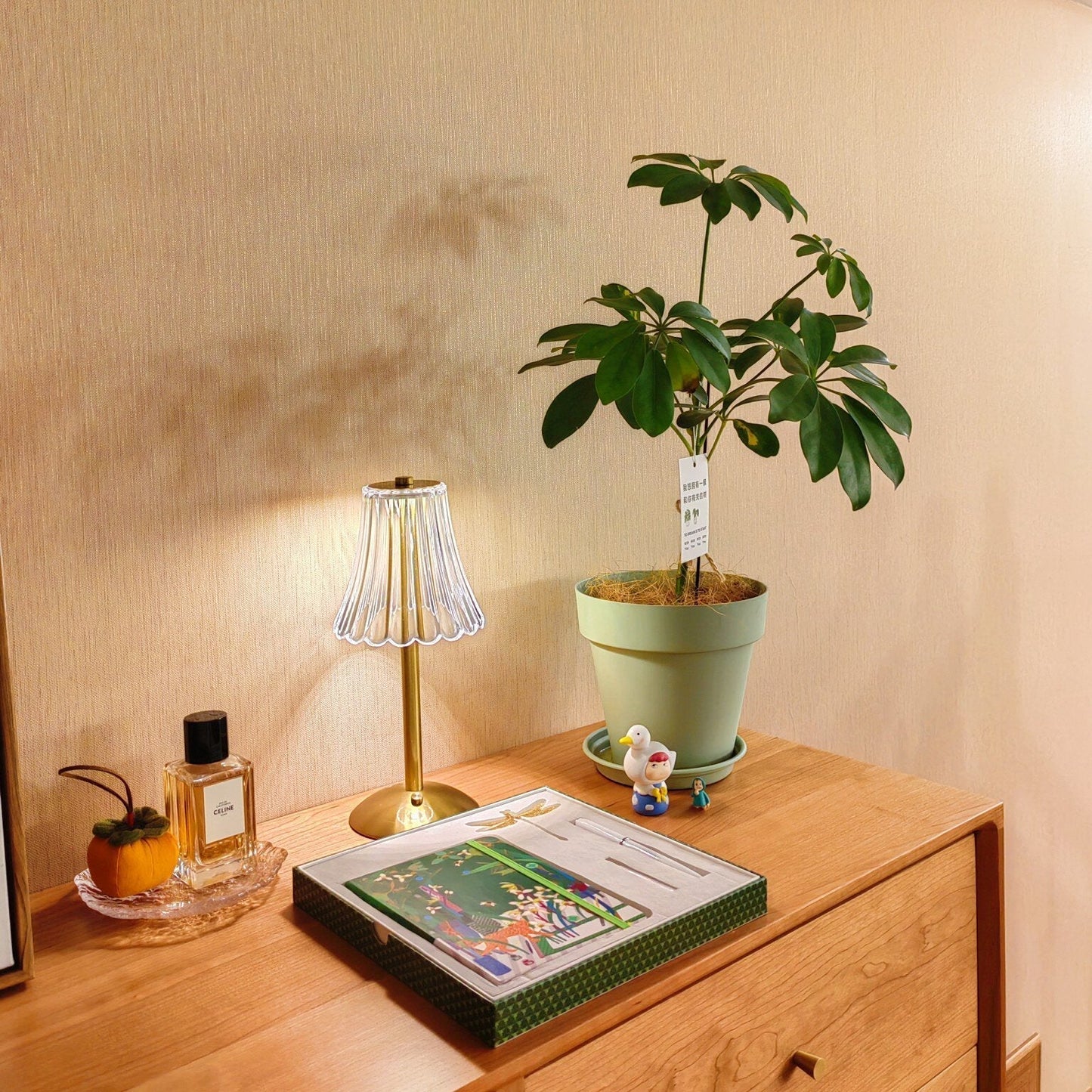 Elegant Gold Portable Table Lamp with LED Light