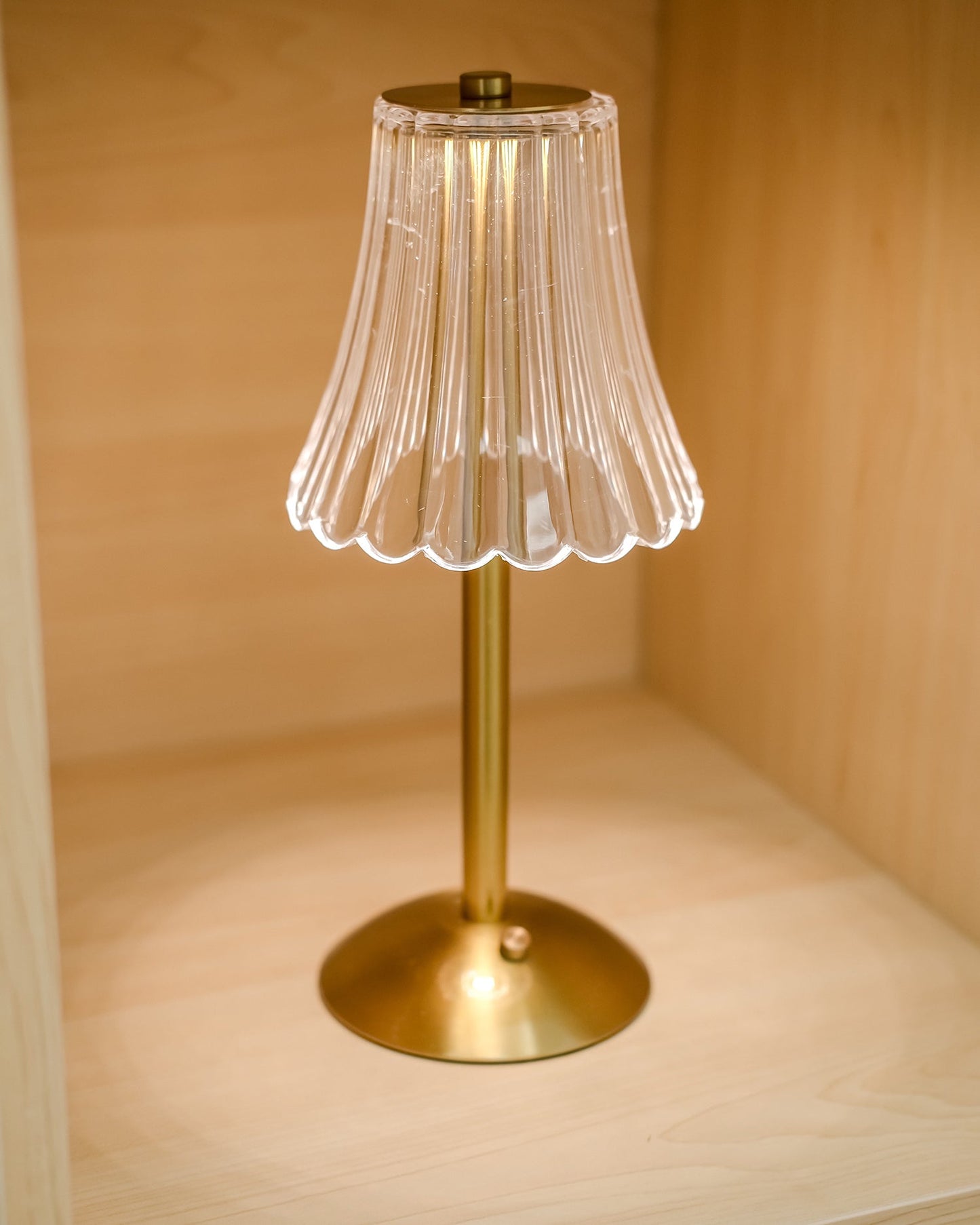 Elegant Gold Portable Table Lamp with LED Light