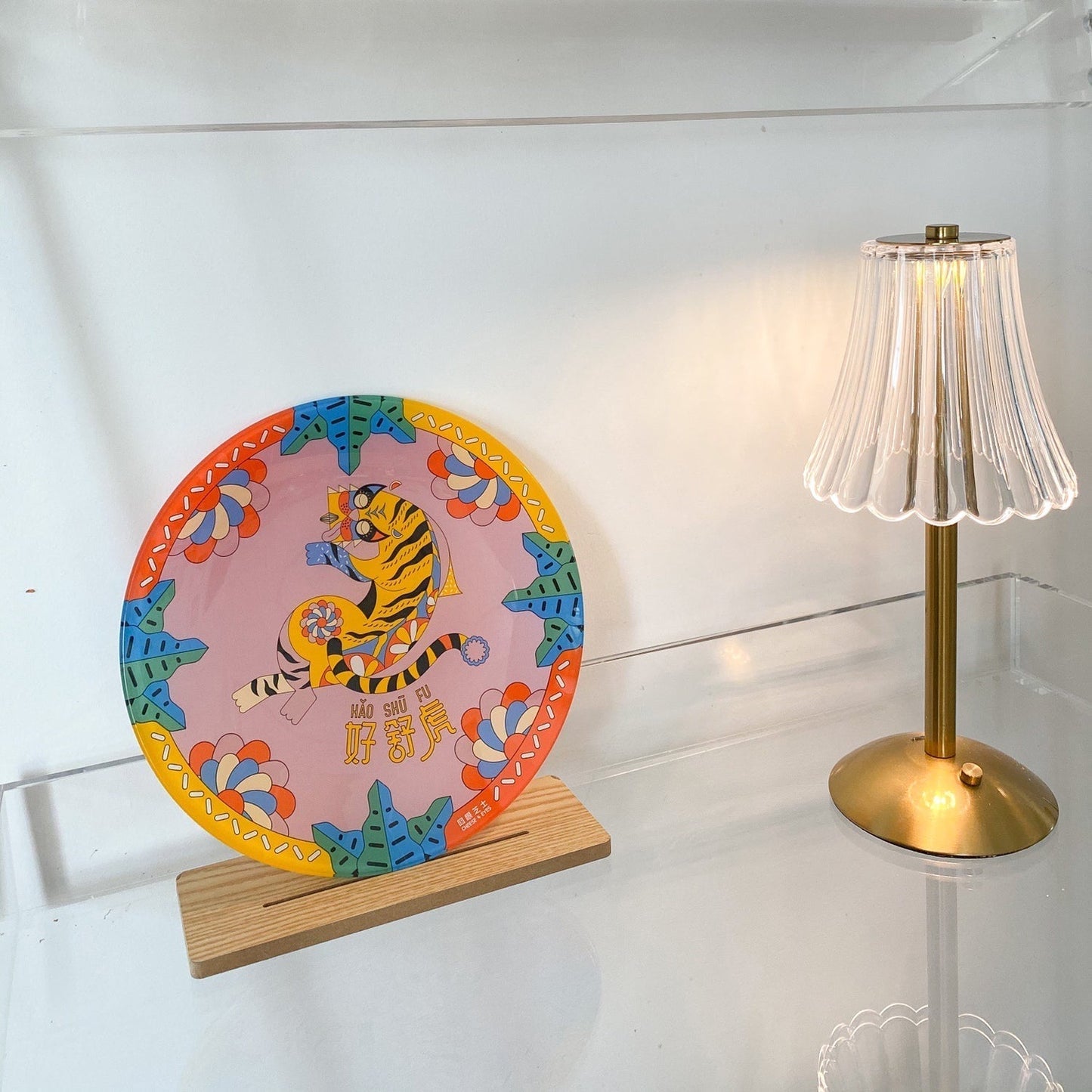 Elegant Gold Portable Table Lamp with LED Light