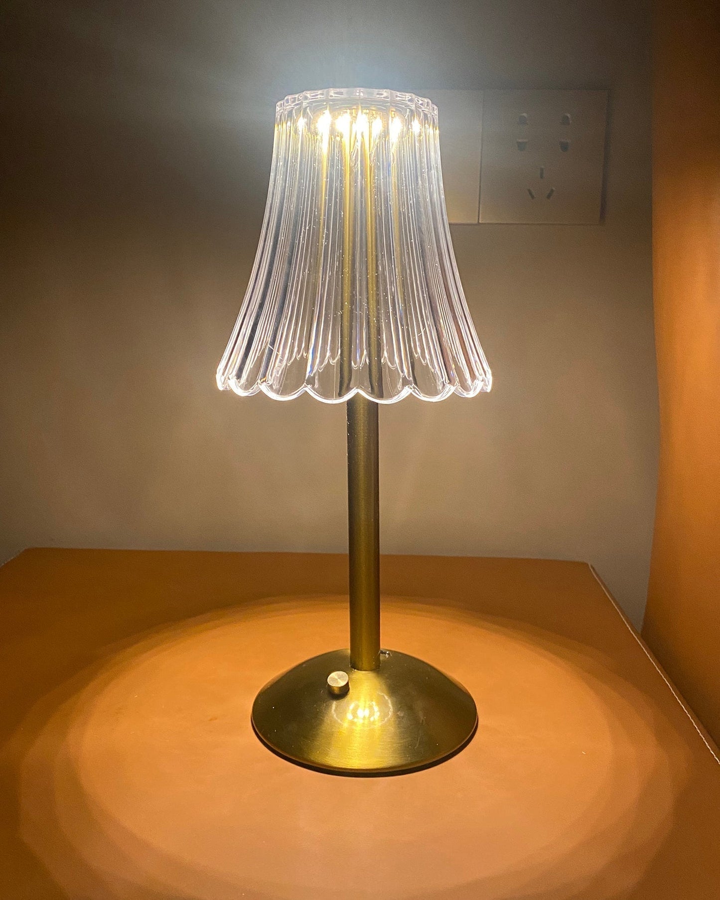 Elegant Gold Portable Table Lamp with LED Light