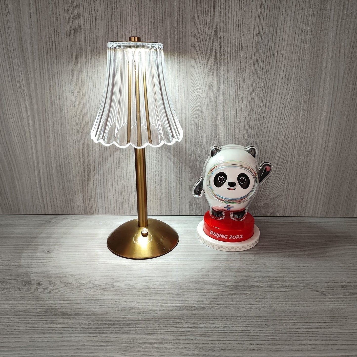 Elegant Gold Portable Table Lamp with LED Light