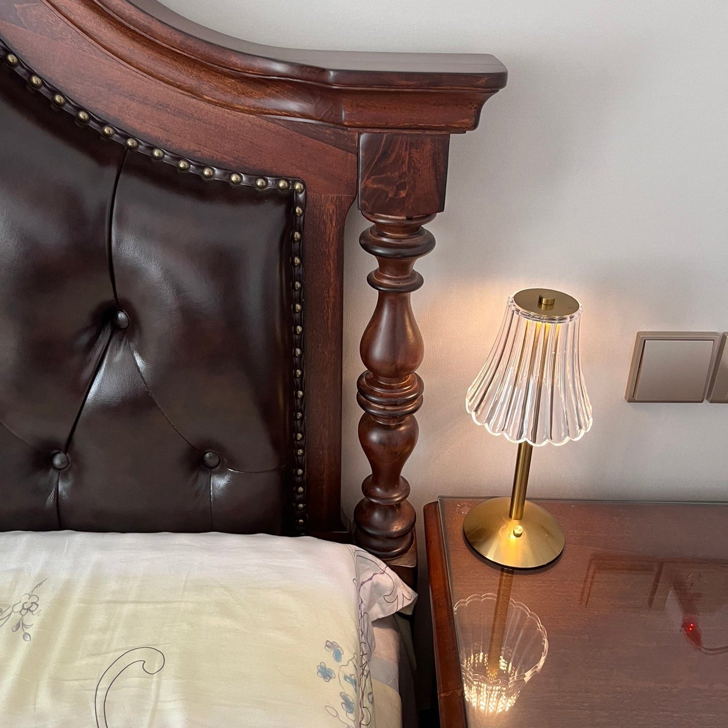 Elegant Gold Portable Table Lamp with LED Light