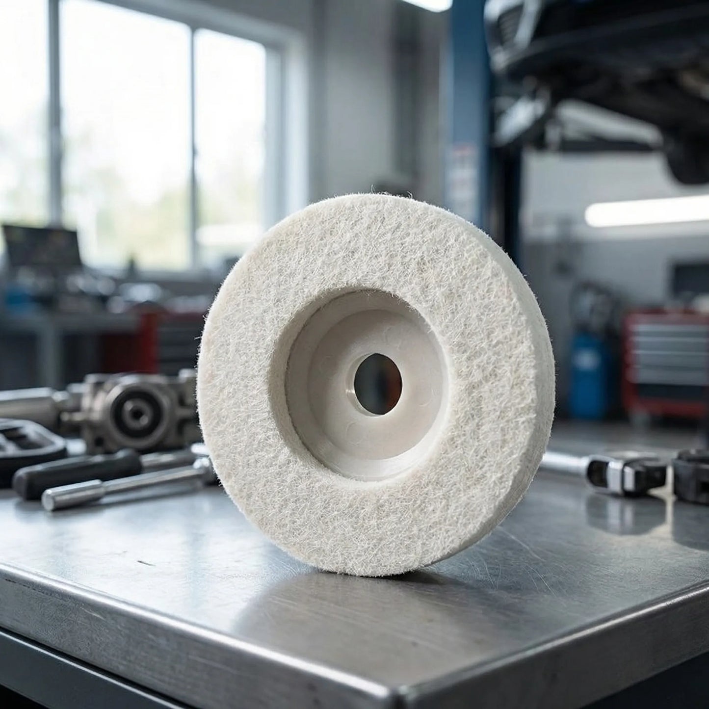 Round Polishing Disc for Angle Grinders - Soft Fiber Surface for Cars and Metal