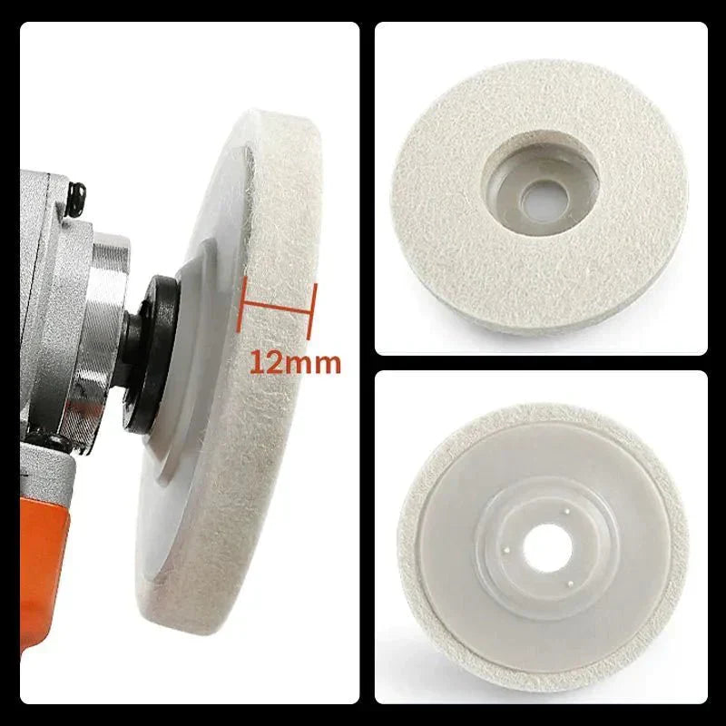 Round Polishing Disc for Angle Grinders - Soft Fiber Surface for Cars and Metal