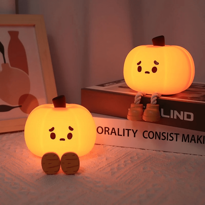 Rechargeable Pumpkin Night Light for Kids with Adjustable Brightness