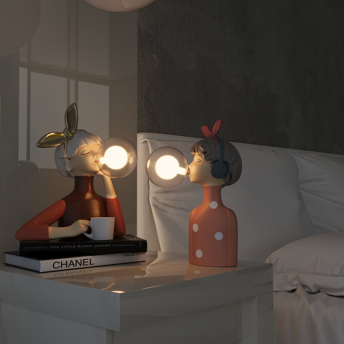 Handcrafted Wood and Fabric Table Lamp for Cozy Ambiance