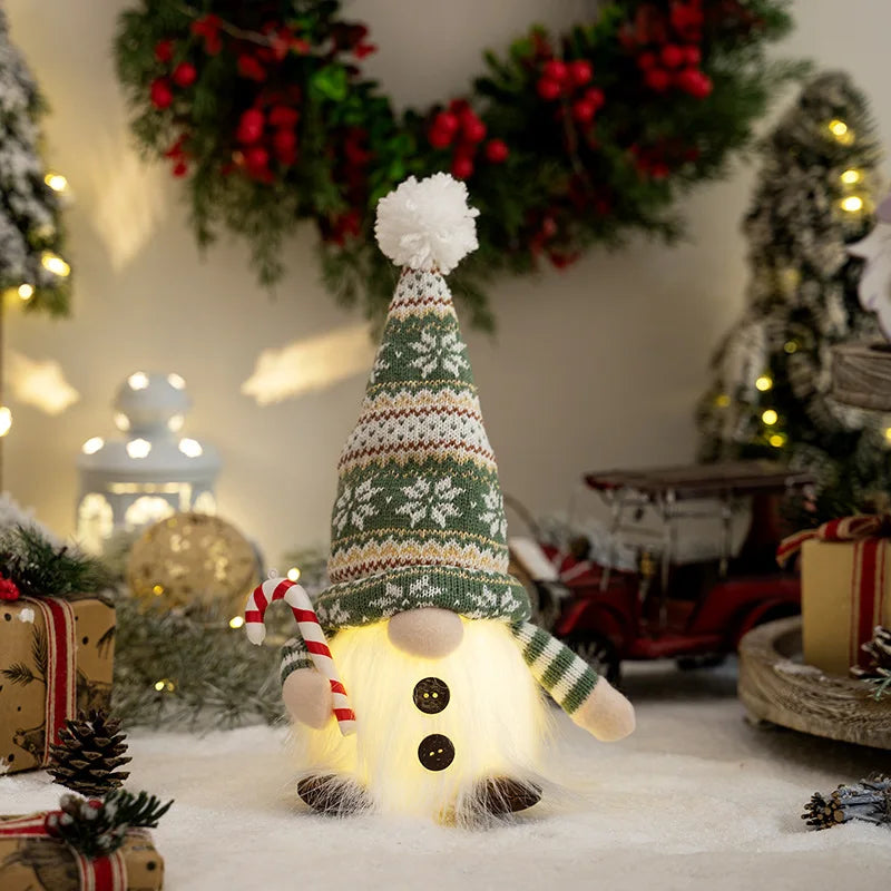 LED Knitted Christmas Gnome with Night Light
