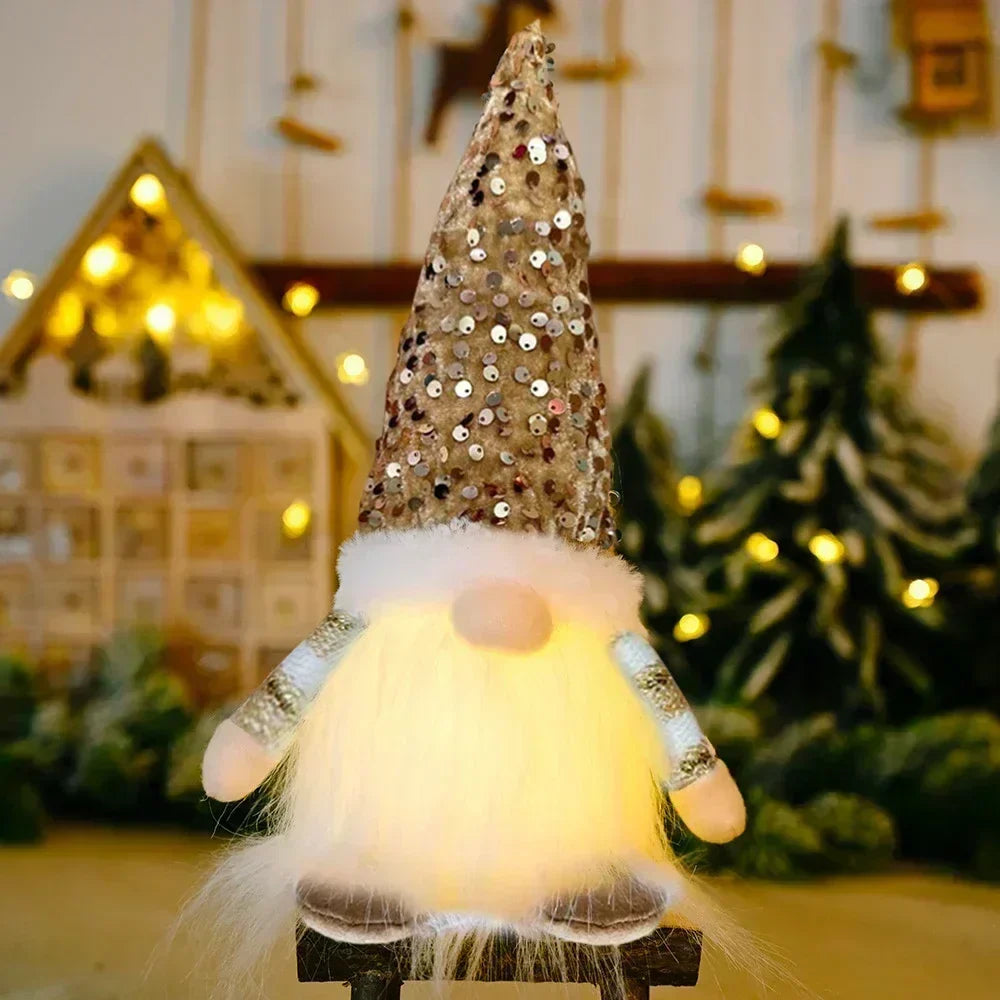 LED Knitted Christmas Gnome with Night Light
