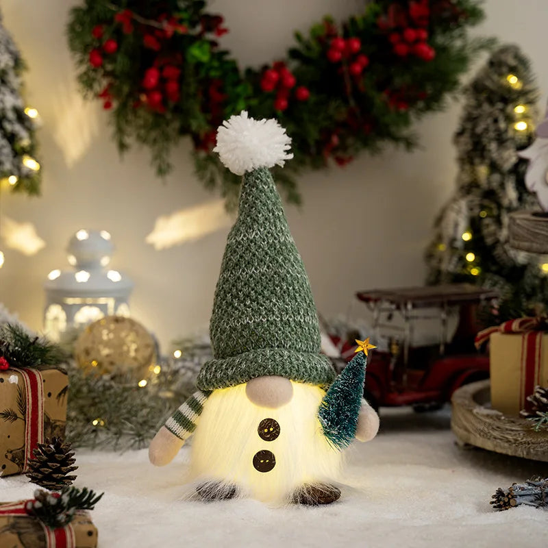 LED Knitted Christmas Gnome with Night Light