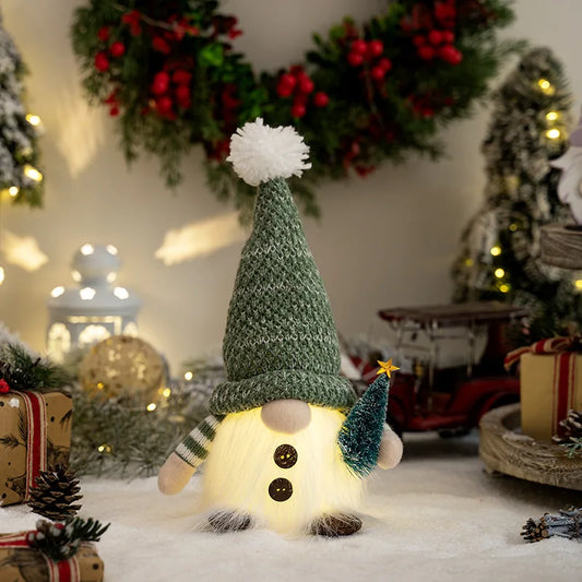 LED Knitted Christmas Gnome with Night Light