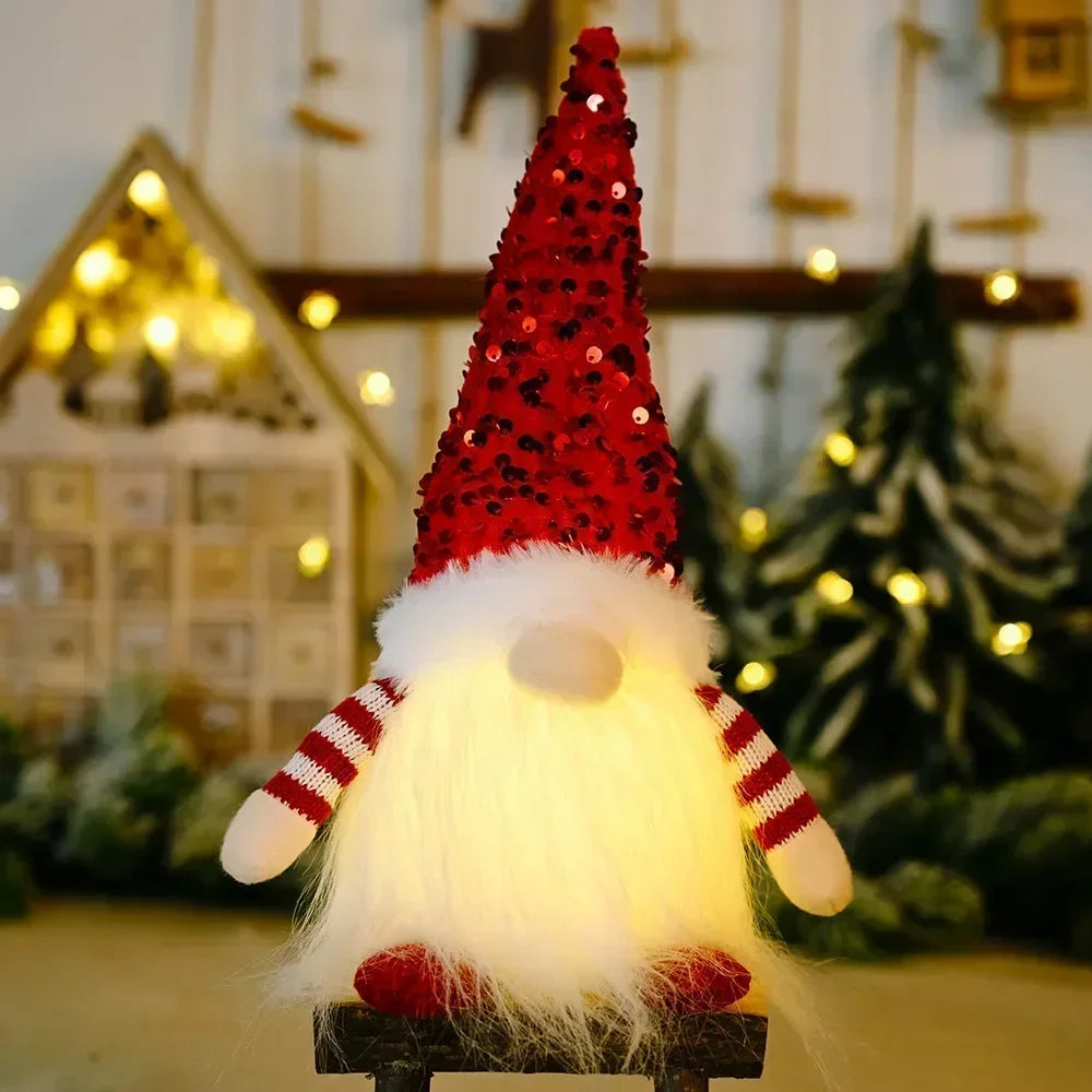 LED Knitted Christmas Gnome with Night Light