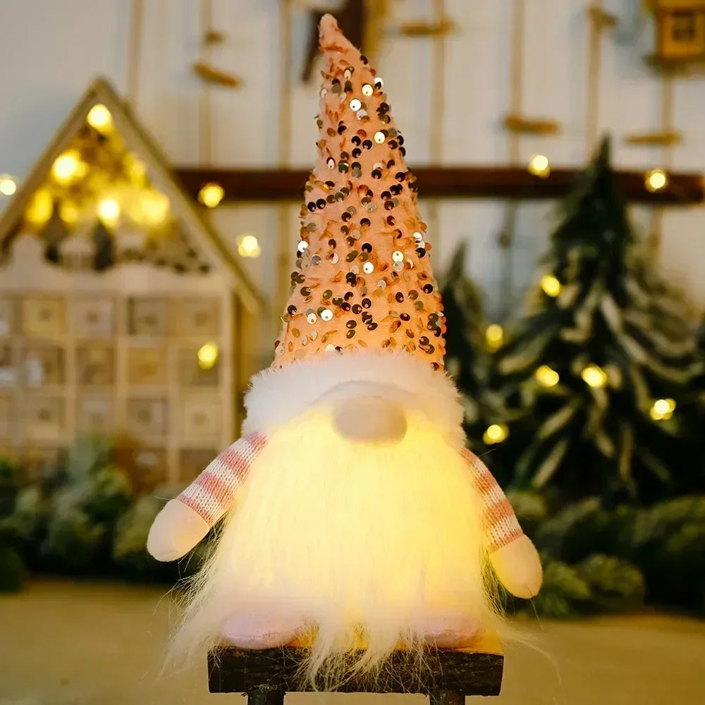 LED Knitted Christmas Gnome with Night Light