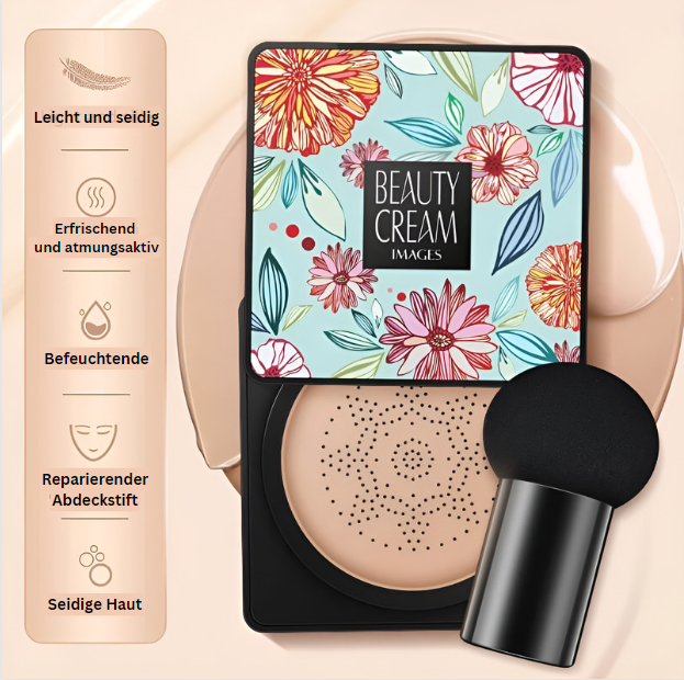 CC Cream with Sponge Applicator for All Skin Types - Moisturizing Coverage, 18-Hour Wear