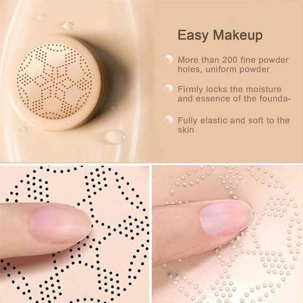 CC Cream with Sponge Applicator for All Skin Types - Moisturizing Coverage, 18-Hour Wear
