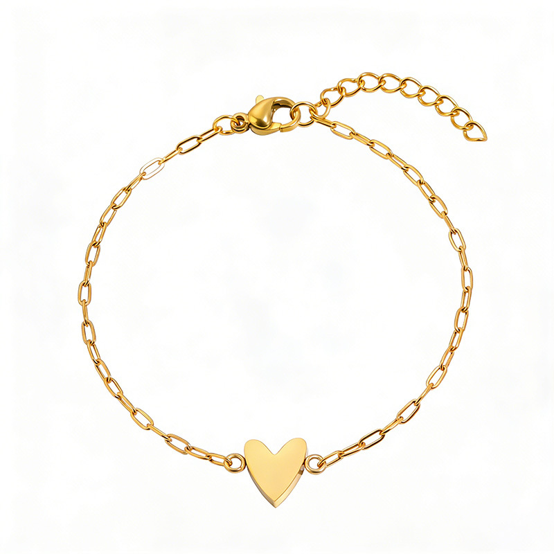Adjustable Heart Chain Bracelet for Couples - Gold & Silver