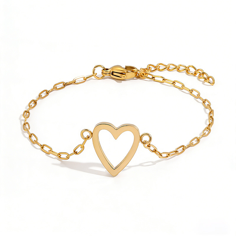 Adjustable Heart Chain Bracelet for Couples - Gold & Silver