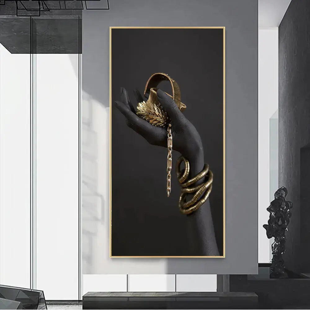 Golden Lady Canvas Wall Art - High Definition Cotton Print