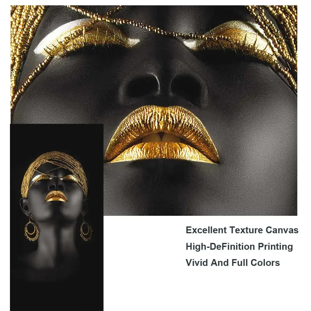 Golden Lady Canvas Wall Art - High Definition Cotton Print