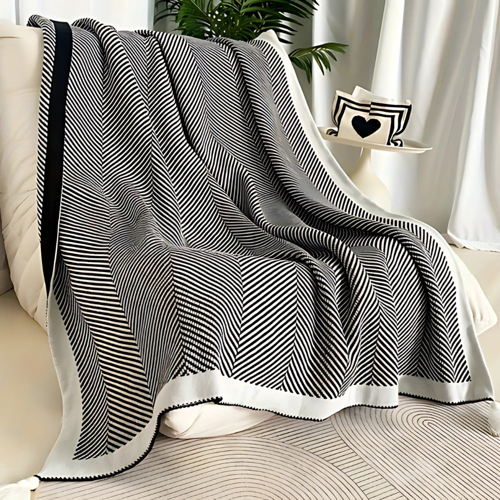 Golden Chevron Lightweight Throw Blanket