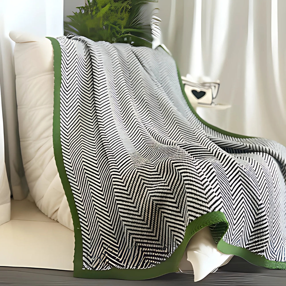 Golden Chevron Lightweight Throw Blanket