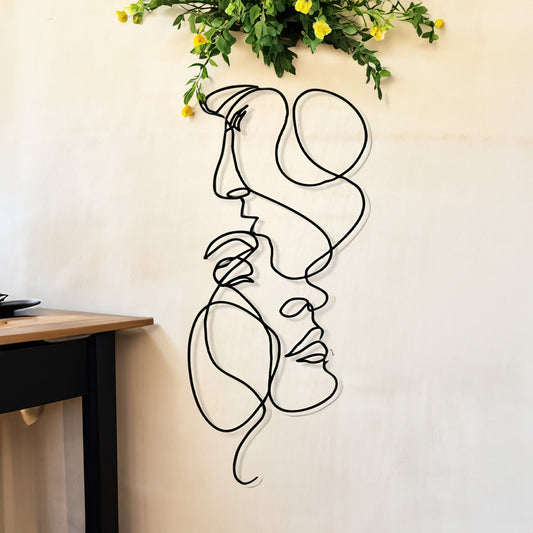 3D Metal Wall Art - Graceful Lines Minimalist Design