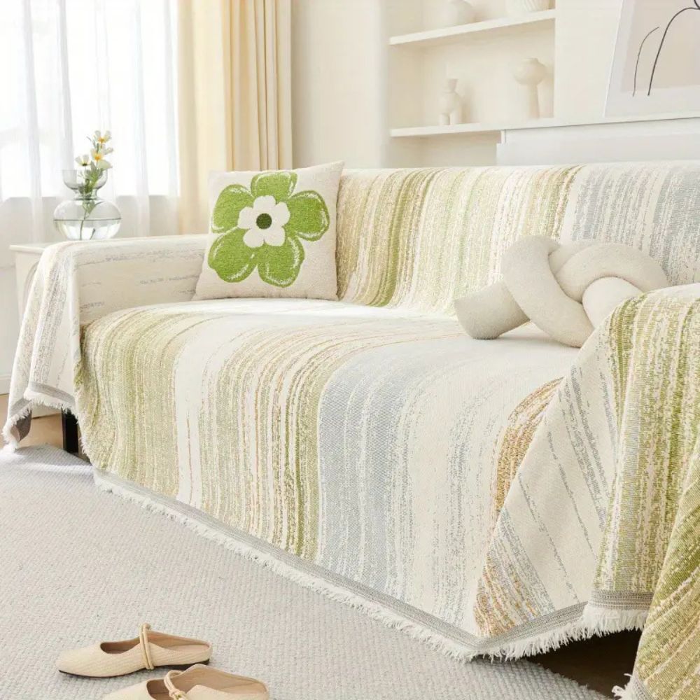 Premium Chenille Striped Sofa Cover