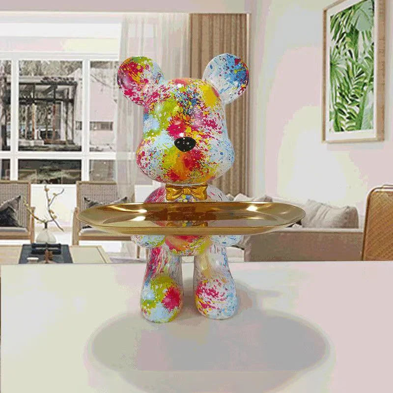 Graffiti Bear Key Holder Figurine
