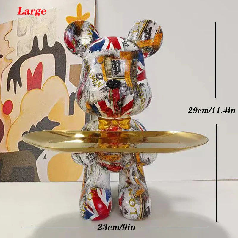 Graffiti Bear Key Holder Figurine