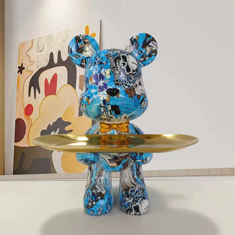 Graffiti Bear Key Holder Figurine