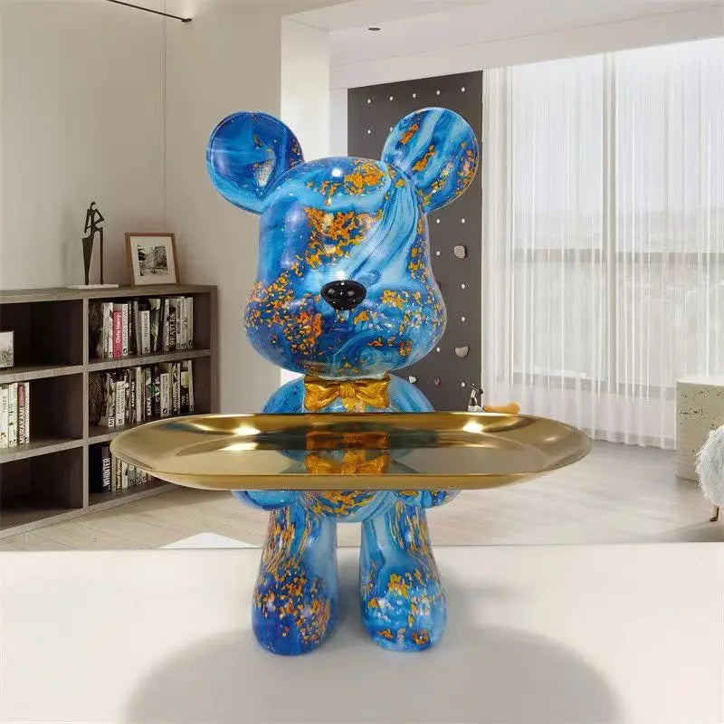 Graffiti Bear Sculpture - Modern Street Art Decor