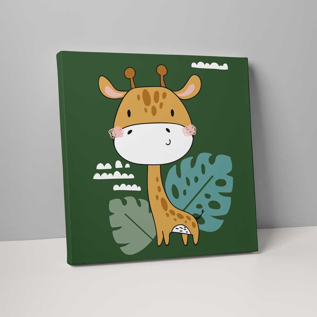 Boho Jungle Giraffe Canvas Wall Art